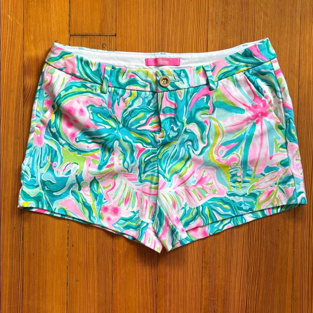 Lilly Pulitzer Pink and Green Patterned Women Shorts